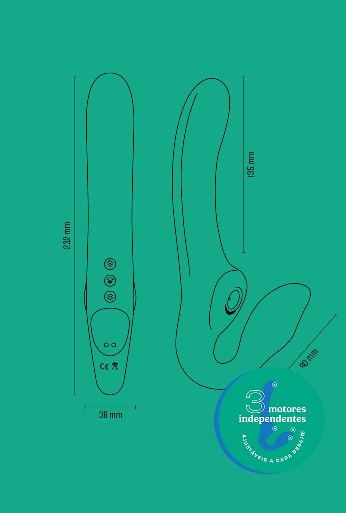 DUO 3 Dildo Duplo Vibratório com Sugador Clitoriano